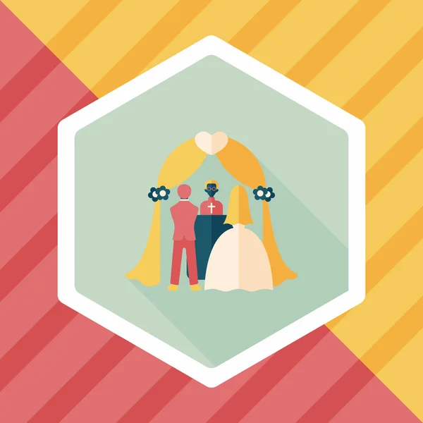 Ceremonia de boda icono plano con sombra larga, eps10 — Vector de stock