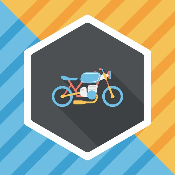 Transportation motorcycle flat icon with long shadow,eps10