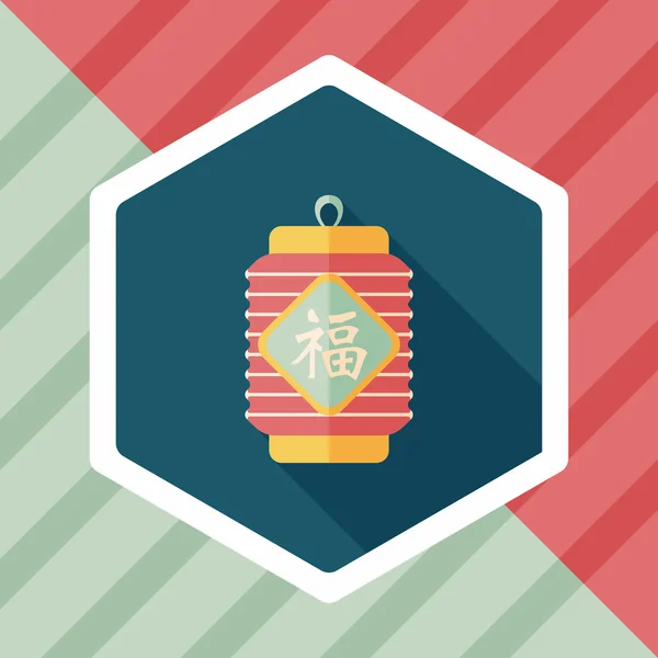 Chinese New Year flat icon with long shadow, eps10, Chinese festi — стоковый вектор