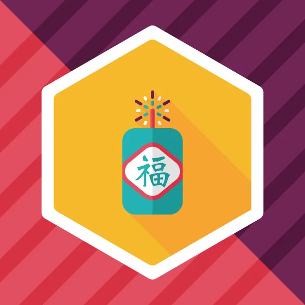 Año Nuevo chino icono plano, eps10, palabra Fu, festival chino cou — Vector de stock