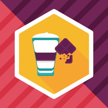 kahve çikolata düz simgesi uzun gölge, eps10 ile olan