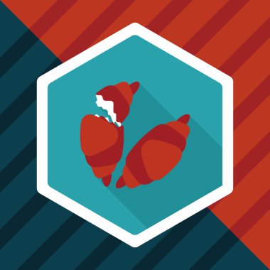 kruvasan uzun gölge, eps10 düz simgesiyle