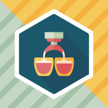 Uzungölgeli kahve makinesi düz simgesi, eps10