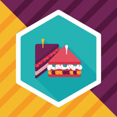 sandviç uzun gölge, eps10 düz simgesiyle