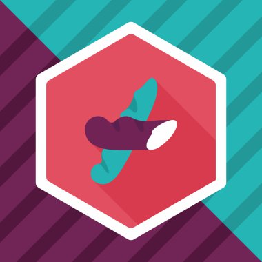 Uzun Gölge, eps10 ile Fransız ekmeği düz simgesi