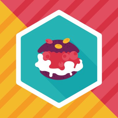 Uzun Gölge, eps10 ile krem puffs düz simgesi