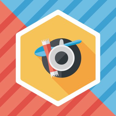 siyah kahve uzun gölge, eps10 düz simgesiyle