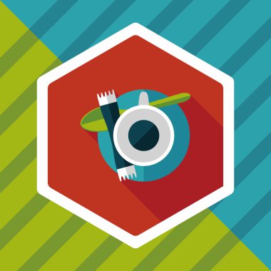 siyah kahve uzun gölge, eps10 düz simgesiyle