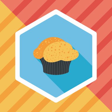 cupcake düz simgesi ile uzun gölge, eps10