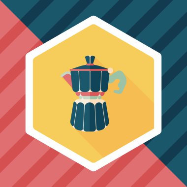 Uzun Gölge, eps10 ile kahve su ısıtıcısı düz simgesi