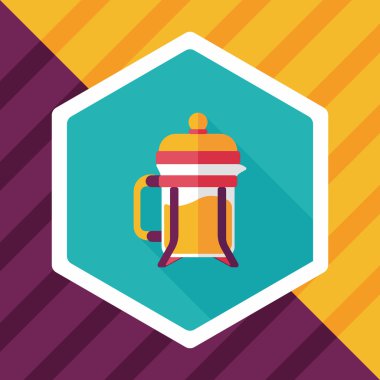 Uzun Gölge, eps10 ile kahve makinesi düz simgesi