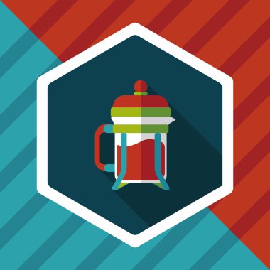 Uzun Gölge, eps10 ile kahve makinesi düz simgesi