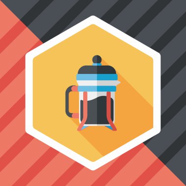 Uzun Gölge, eps10 ile kahve makinesi düz simgesi