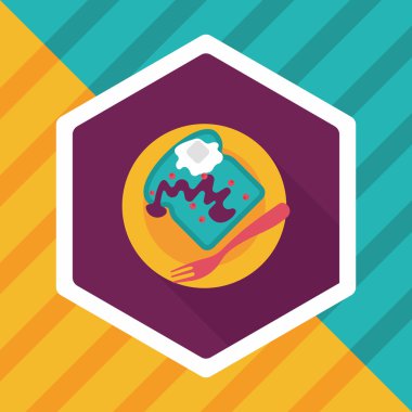 Uzun Gölge, eps10 ile kahvaltı tost düz simgesi