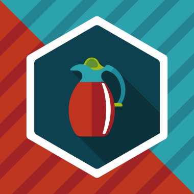 Uzun Gölge, eps10 ile kahve su ısıtıcısı düz simgesi