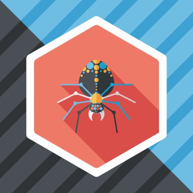 Uzun Gölge, eps10 örümcek düz simgesi