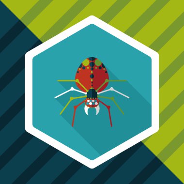 Uzun Gölge, eps10 örümcek düz simgesi