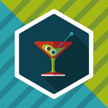 Cadılar Bayramı ile uzun gölge, eps10'deki kokteyl düz simgesi