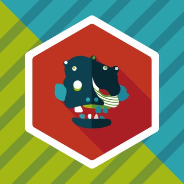 Cadılar Bayramı zombi düz simgesi ile uzun gölge, eps10