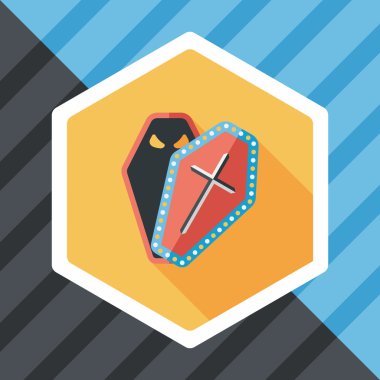 tabut düz simgesi ile uzun gölge, eps10