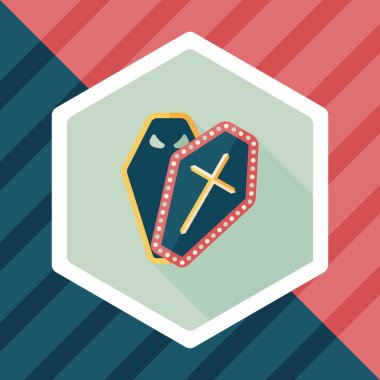 tabut düz simgesi ile uzun gölge, eps10