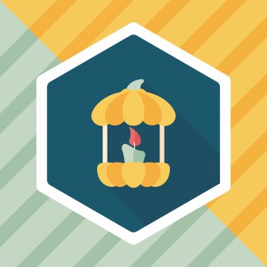 Kabak mum uzun gölge, eps10 düz simgesi