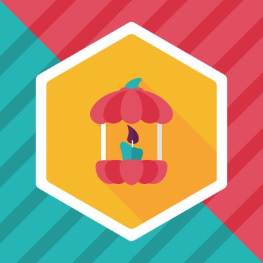 Kabak mum uzun gölge, eps10 düz simgesi