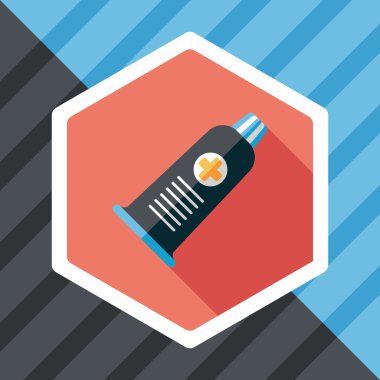 uzun gölge ile tüp düz simgesi