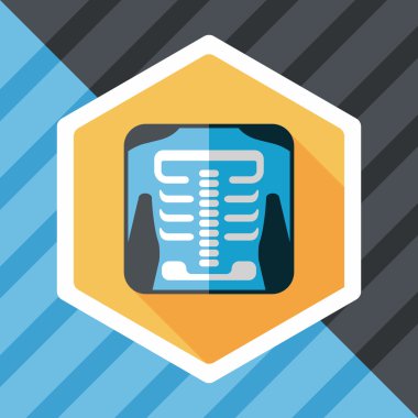 x-ışını uzun gölge düz simgesi