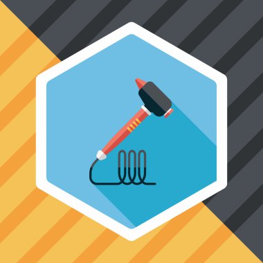 dişçi matkabı ile uzun gölge düz simgesi