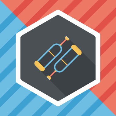 koltuk değneği ile uzun gölge düz simgesi