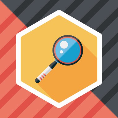 düz büyüteç simgesini uzun gölge ile