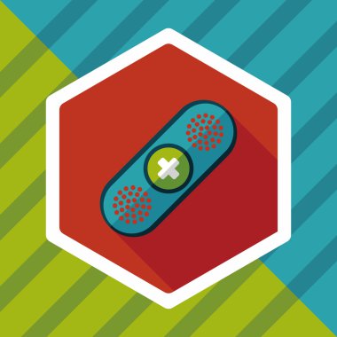 uzun gölge ile tıbbi sargı düz simgesi