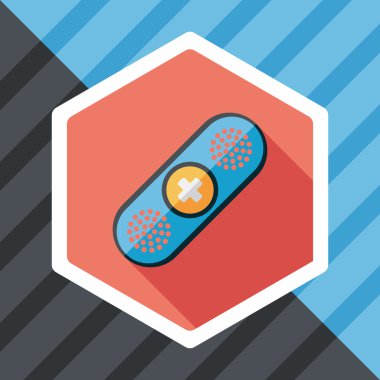 uzun gölge ile tıbbi sargı düz simgesi