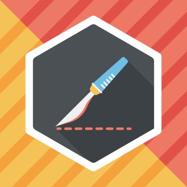 neşter ile uzun gölge düz simgesi kesmek