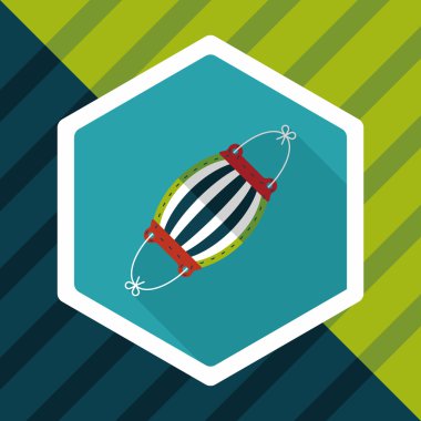 tıbbi maske uzun gölge ile düz simgesi