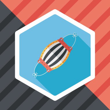 tıbbi maske uzun gölge ile düz simgesi