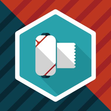 uzun gölge ile tıbbi sargı düz simgesi