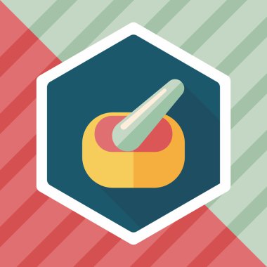 uzun gölgeler ile harç ve havaneli düz stil ikonu