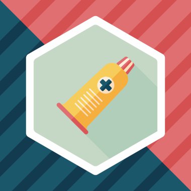 uzun gölge ile tüp düz simgesi