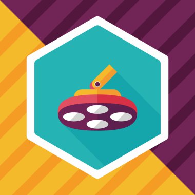 Ameliyathane uzun gölge ışık düz simgesi