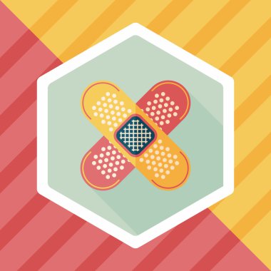 uzun gölge ile tıbbi sargı düz simgesi