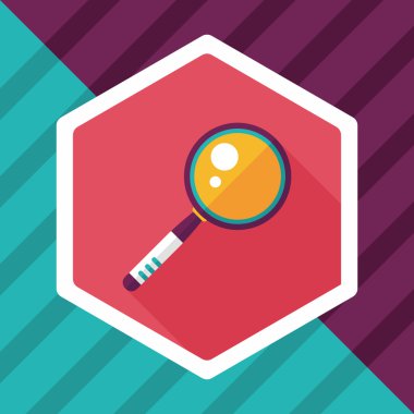 düz büyüteç simgesini uzun gölge ile