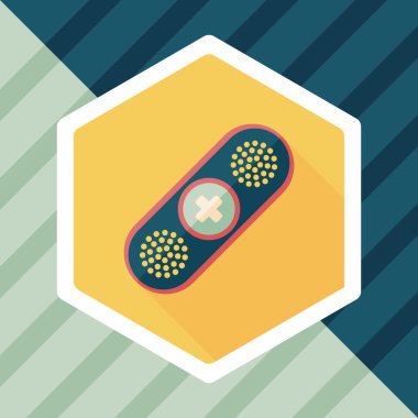 uzun gölge ile tıbbi sargı düz simgesi