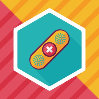 uzun gölge ile tıbbi sargı düz simgesi