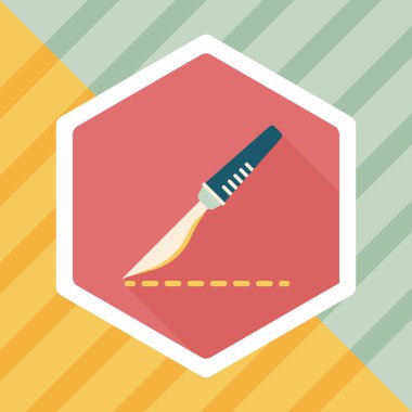 neşter ile uzun gölge düz simgesi kesmek