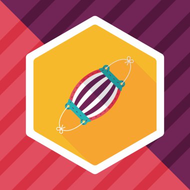 tıbbi maske uzun gölge ile düz simgesi