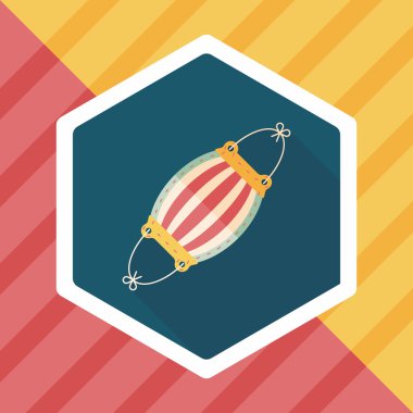 tıbbi maske uzun gölge ile düz simgesi