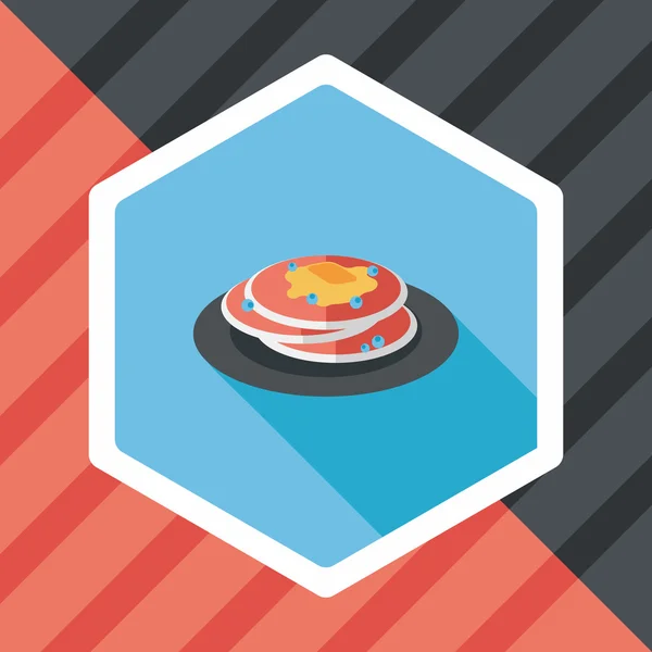 Pancake flat icon with long shadow, eps10 — стоковый вектор