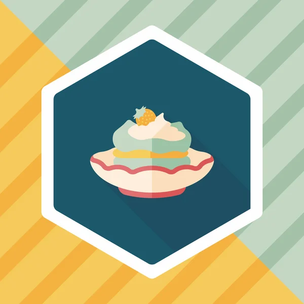 Cake flat icon with long shadow, eps10 — стоковый вектор